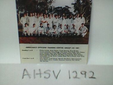 Photograph, Ambulance Officers Training Centre Group 14C, 1981