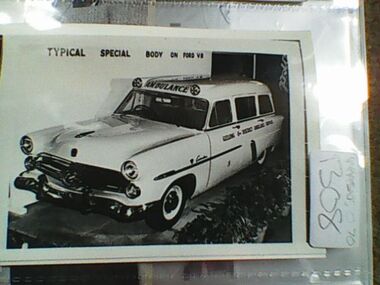 Photograph, ambulance, Ford Customline