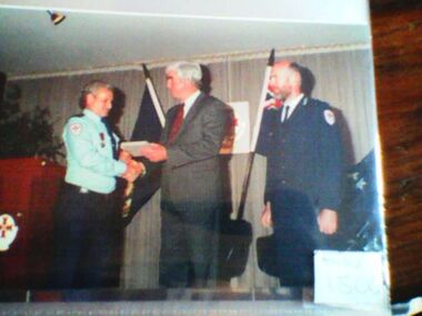 Photograph, medals presentation to Neale Johnson, 1988 to 1989