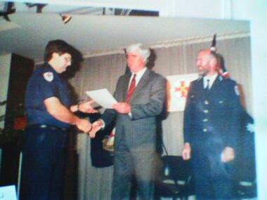 Photograph, medals presentation to Bill Barker, 1988 to 1989