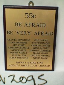 Plaque, Ambulance officer course 55C