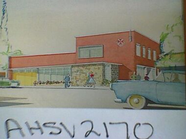 Painting, Ambulance Station, North Eastern Victoria District Ambulance Service, Wangaratta, Grant and Associates Architects and Engineers, Circa 1950s