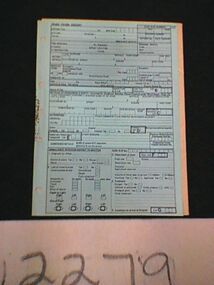 Form, Booklet, Patient Care record, Road Crash Reports, circa early 1970's