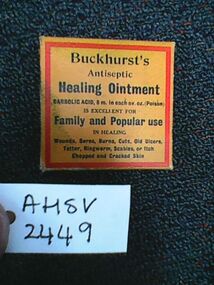 Tin, Ointment, antiseptic, Frank Buckhurst Pharmaceutical Chemist, UNKNOWN