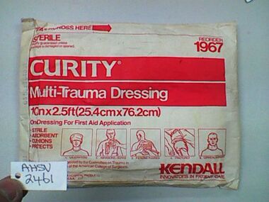 Packet, Dressing, Multi-trauma, Curity, The Kendall Company, Pre 1967