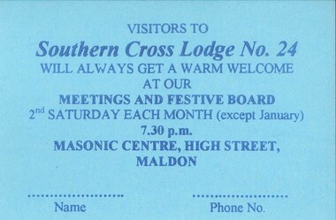 Card, Visitors Welcome