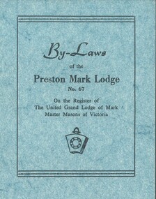 Book, By-Laws of the Preston Mark Lodge no 67