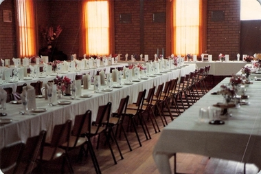 Photograph, Banquet Setting for dedication and installation November 1980