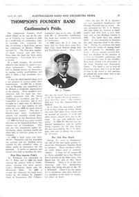 Newspaper - Newspaper Clipping, Australiasian Band and Orchestra News, Thompsons's Foundry Band - Castlemaine's Pride, 26 April 1927