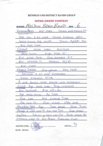 Document, Bendigo Intra Group Contest 06/10/2013