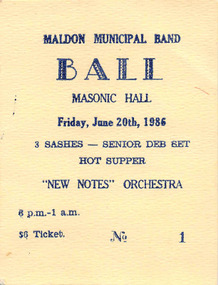 Document - Ticket, 1986