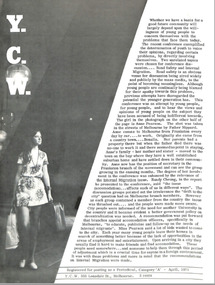 YCW Newsletter April 1971, YCW Newsletter, April 1971
