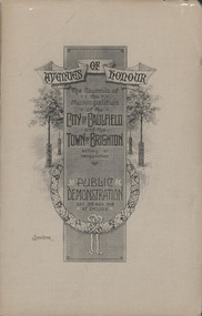 Booklet, "AVENUES OF HONOUR The Councils of the Municipalities of the CITY OF CAULFIELD TOWN OF BRIGHTON acting in conjunction PUBLIC DEMONSTRATION SAT 3rd AUG. 1918 AT 3oCLOCK"