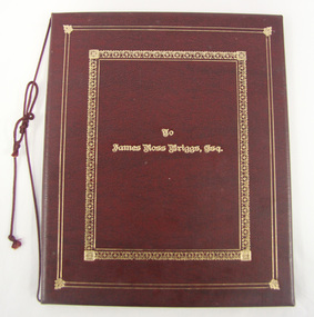 Booklet - Illuminated Address, City of Caulfield, "To James Ross Briggs, Esq.", c. 1954