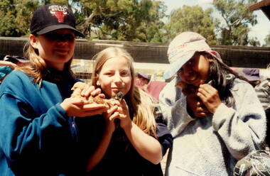 Photograph, Girls with their Hens