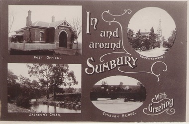 Postcard, In and around Sunbury with Greeting