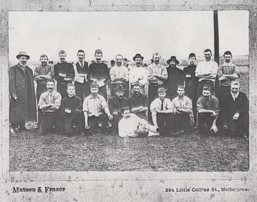 A photograph of an early photograph of the Sunbury Football Team.