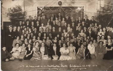 Photograph, N.R. McGeehan (Flashlight Specialist), Gisborne Footballers' Ball, 26th May 1937