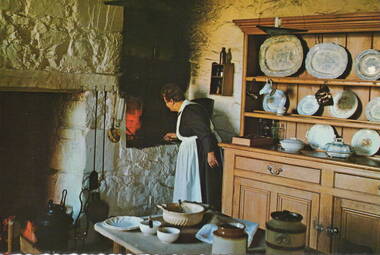 Postcard, Jocelyn Burt, Kitchen at Emu Bottom Homestead