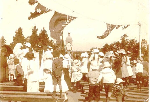 A group of people at a celebration. 