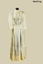Cream silk wedding dress. High neck with a stand up shaped collar in the Queen Mary style.
