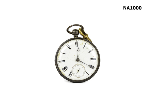 Round silver fob watch 