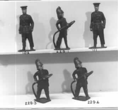 Blue painted metal soldier. 