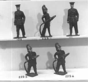 Blue painted metal soldier. 