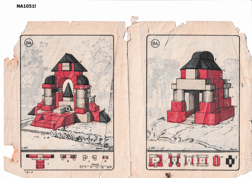 50 sandstone toy building blocks with maps