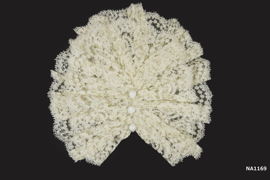 Lace Jabot. Two tier with three white buttons.