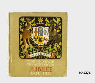 Book with soft cover and Australian Coat of Arms on front