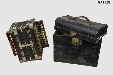 Piano accordion and leather case