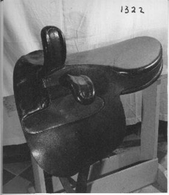 Lady's leather side saddle.