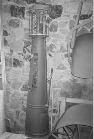 Hand operated petrol pump or bowser