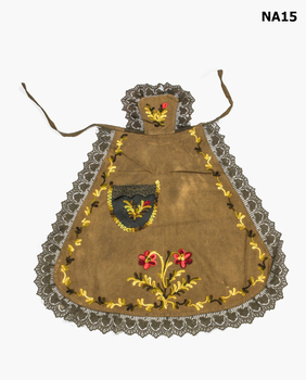 Apron - Brown Hostess - Lace Edged. 