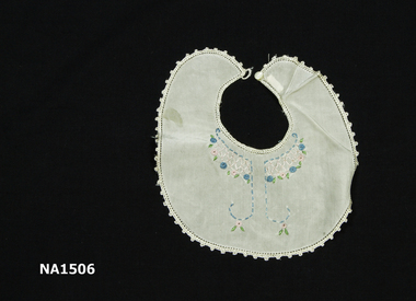 Cream silk baby bib