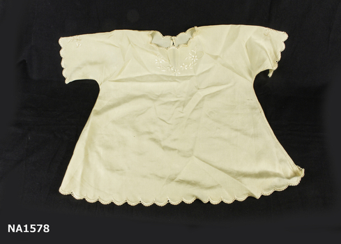 Cream fuji silk baby's dress