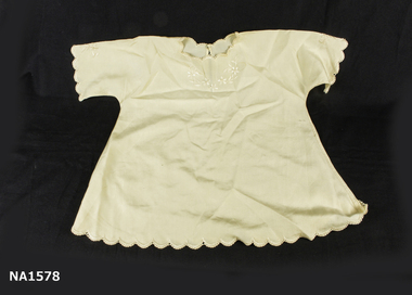 Cream fuji silk baby's dress
