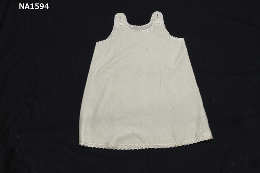  'Doctor' flannelette infant petticoat buttoned on each shoulder. 
