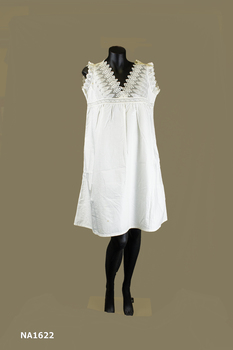 Child's white cotton Nightdress with broderie anglaise lace bodice. 