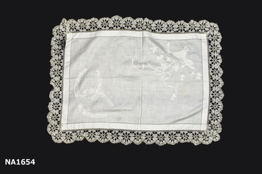 Made of white cotton with Mount Mellick embroidery.