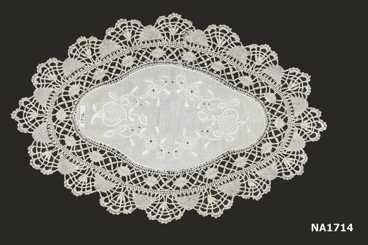 White oval cotton doyley