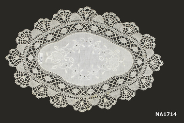 White oval cotton doyley