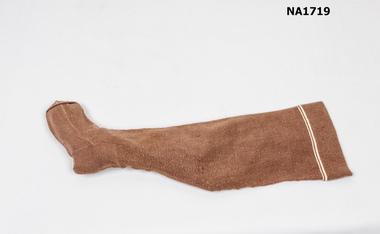 One brown woollen stocking