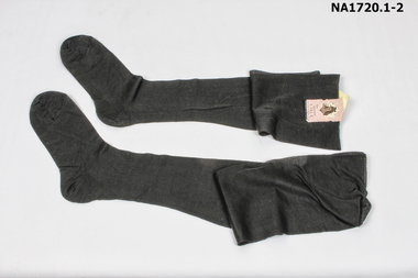 Pair of black lisle stockings 