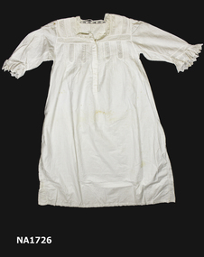 White cotton nightdresses with long sleeves. 