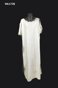 Long white nightdress with short sleeves. 