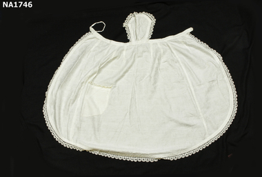 White patterned damask apron with bib