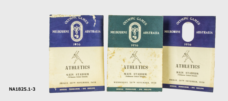 Three copies of programmes for Melbourne Olympics.