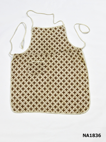 Small apron in brown and White Pattern.